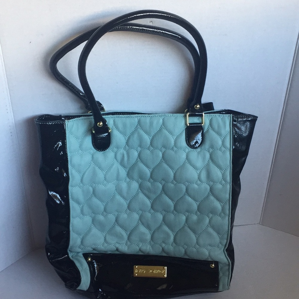 Betsey Johnson Purse. Sky Blue Quilted Hearts.